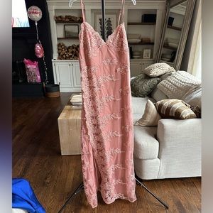 Fashion Nova lace blush pink dress 2x plus size